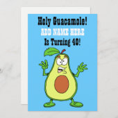 Heilige guacamole iemand wordt 40 avocado kaart (Voorkant / Achterkant)