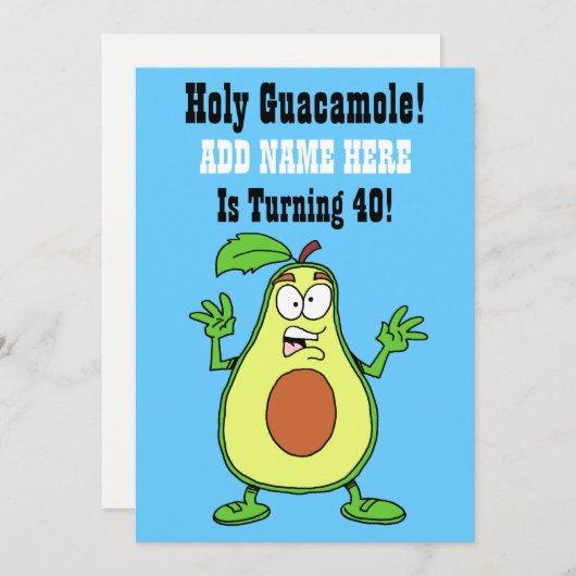 Heilige guacamole iemand wordt 40 avocado kaart (Voorkant / Achterkant)