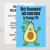 Heilige guacamole iemand wordt 70 avocado kaart (Voorkant / Achterkant)