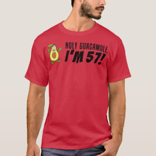 Heilige Guacamole Ik ben 57 Cartoon Avocado Groent T-shirt