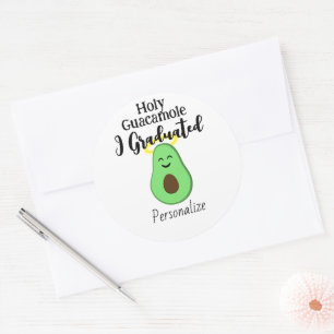 Heilige Guacamole ik ben afgestudeerd schattig leu Ronde Sticker