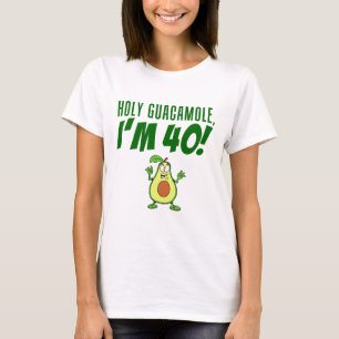 Heilige Guacamole I'm 40 Cartoon Avocado T-shirt