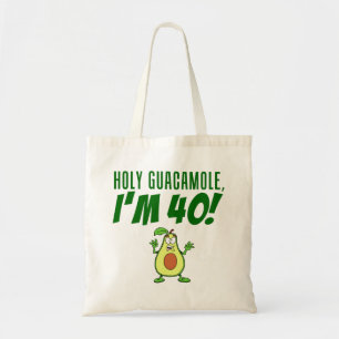 Heilige Guacamole I'm 40 Cartoon Avocado Tote Bag
