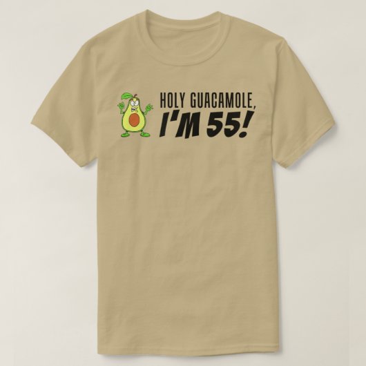 Heilige Guacamole I'm 55 Cartoon Avocado Veggie Pu T-shirt (Design voorkant)