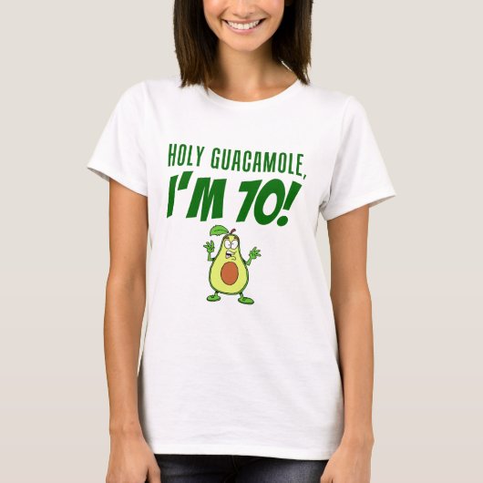 Heilige Guacamole I'm 70 Cartoon Avocado T-shirt (Voorkant)