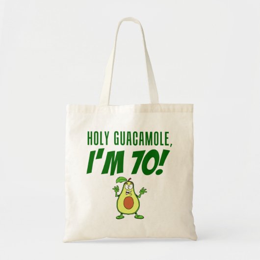 Heilige Guacamole I'm 70 Cartoon Avocado Tote Bag (Voorkant)