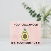 Heilige Guacamole, je verjaardag! Funny Card Briefkaart (Staand voorkant)