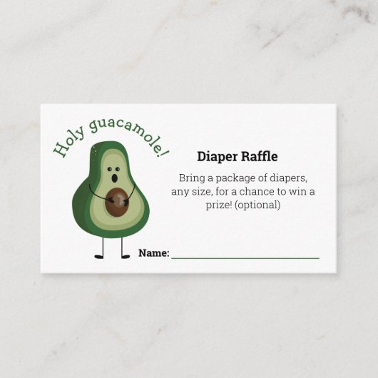 Heilige Guacamole! Luierloof Informatiekaartje (Voorkant)