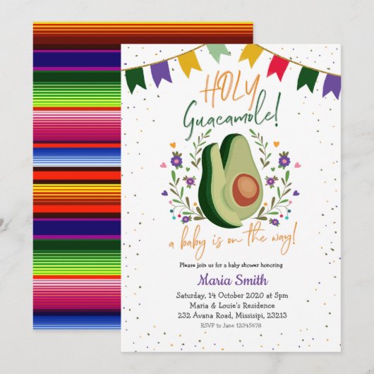 Heilige Guacamole Mexicaanse Baby shower Kaart (Voorkant / Achterkant)