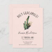 Heilige Guacamole Mexican 1e verjaardag Uitnodiging Briefkaart (Voorkant / Achterkant)