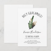 Heilige Guacamole Mexican Cactus Baby shower Uitnodiging Briefkaart (Voorkant / Achterkant)