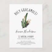 Heilige Guacamole Mexican Cactus Baby shower Uitnodiging Briefkaart (Voorkant)