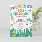 Heilige Guacamole Mexican Fiesta Baby shower Kaart (Staand voorkant)