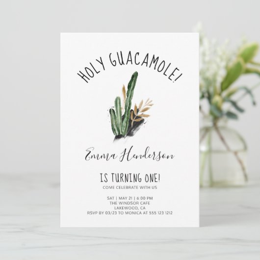Heilige Guacamole Mexican Modern 1e verjaardag (Staand voorkant)