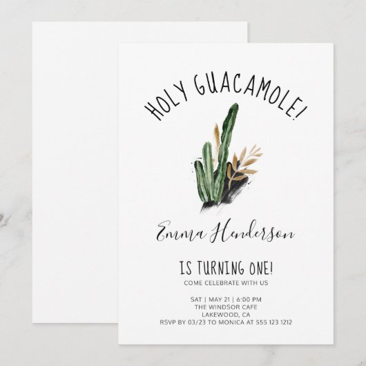 Heilige Guacamole Mexican Modern 1e verjaardag (Voorkant / Achterkant)