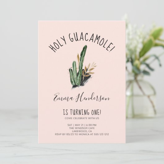 Heilige Guacamole Mexican Modern 1e verjaardag (Staand voorkant)