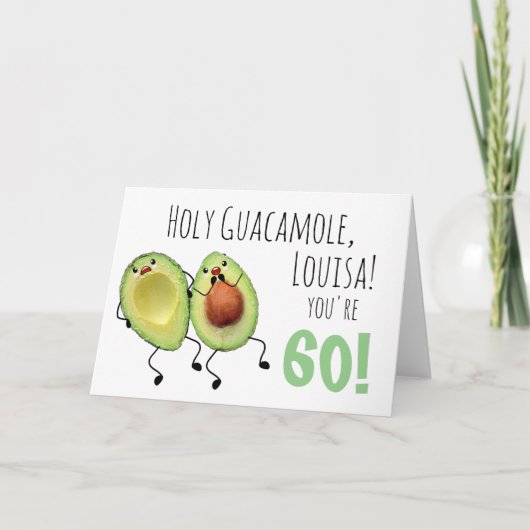 Heilige Guacamole Persoonlijke 60e Birthday Kaart (Voorkant)