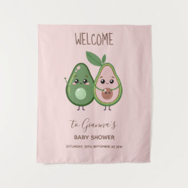 Heilige Guacamole Roze Avocado Baby Shower Wandkleed