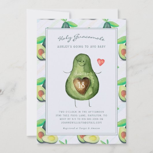 Heilige Guacamole | Uitnodiging tot Baby shower va (Voorkant)