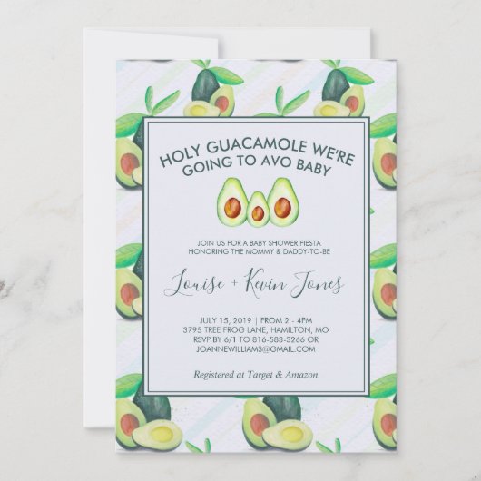 Heilige Guacamole | Uitnodiging tot Baby shower va (Voorkant)