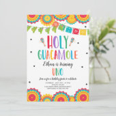 Heilige Guacamole Uno 1ste verjaardag Cactus Fiest Kaart (Staand voorkant)