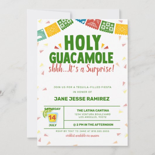 Heilige Guacamole Verrassingsfeestje Kaart (Voorkant)