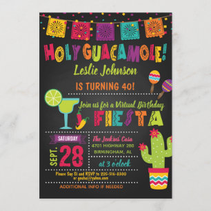 Heilige Guacamole Virtual Birthday Fiesta Kaart