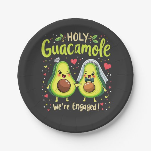 Heilige Guacamole We Zijn Verloofd Bruid Papieren Bordje (Voorkant)