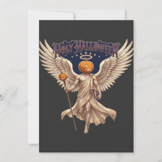 Heilige Halloween Engel Pompoen Gotische Vintage I Kaart