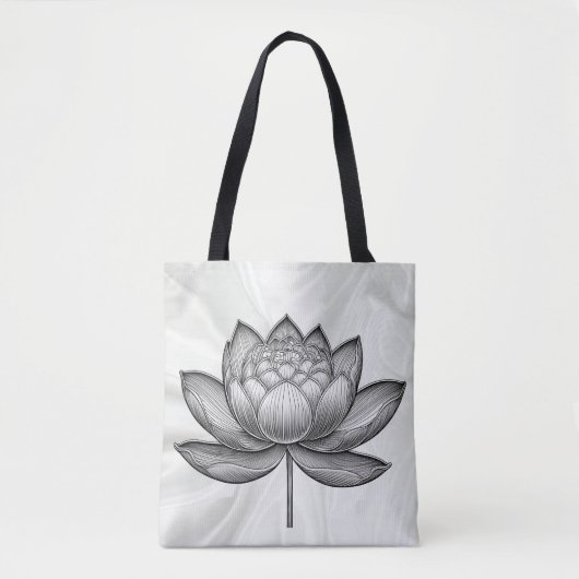 Heilige hand getrokken lotusbloem, waterleliebloem tote bag (Voorkant)