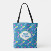Heilige Hart Folk Art gepersonaliseerd Tote Bag (Achterkant)