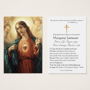 Heilige Hart Jesus Katholieke begrafenis Heilige K Visitekaartje