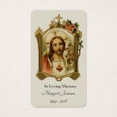 Heilige Hart Jesus Katholieke begrafenis Heilige K Visitekaartje (Voorkant)