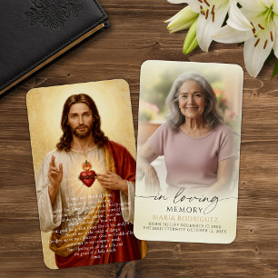 Heilige Hart Jezus rouwfoto gebedskaarten Visitekaartje
