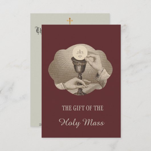 Heilige Hart Katholieke Mass Memorial Kaart (Voorkant / Achterkant)
