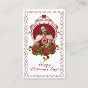 Heilige Hart Katholieke Valentijn Religieus gebed Visitekaartje