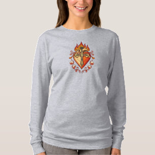 Heilige Hart Katholieke Vrouwen T-shirt met lange