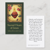 Heilige Hart Schilderij Gebed Kaart Contactkaartje (Voorkant / Achterkant)