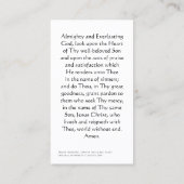 Heilige Hart Schilderij Gebed Kaart Contactkaartje (Achterkant)