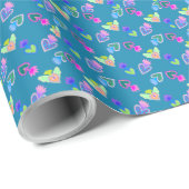 Heilige Harten Folk Art Cadeaupapier (Rol Hoek)