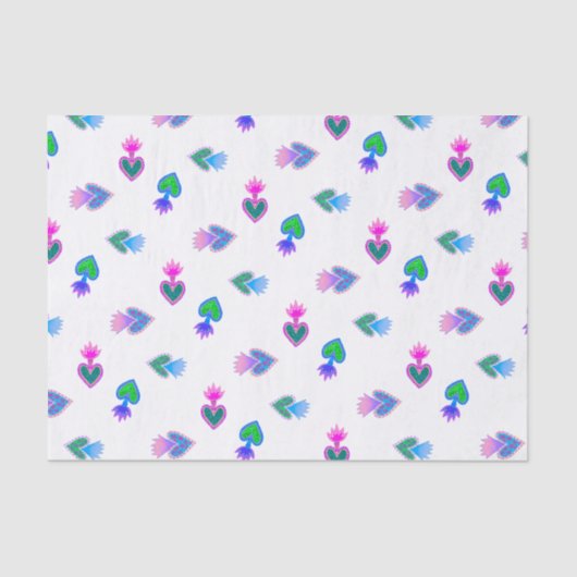 Heilige Harten Katholiek Volk Blauw Rood Tissuepapier (Voorkant)