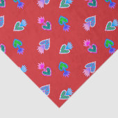 Heilige Harten Katholieke Volkskunst Rood Tissuepapier (Detail)