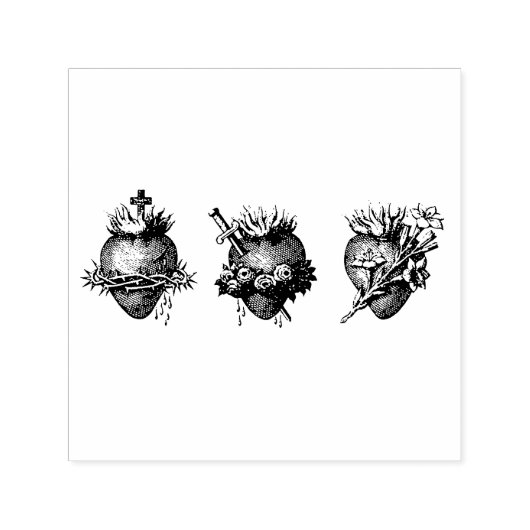 Heilige Harten van Heilige Familie Rubber Stamp Zelfinktende Stempel (Design)
