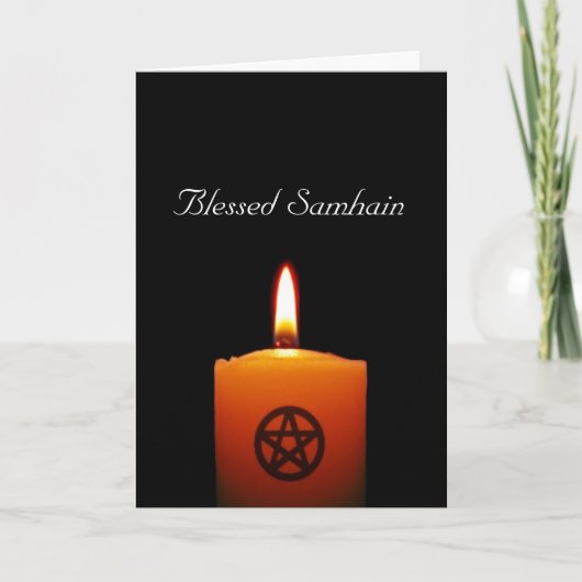 Heilige Heidense Kaars Samhain met Pentacle Kaart (Voorkant)