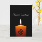 Heilige Heidense Kaars Samhain met Pentacle Kaart (Gele Bloem)