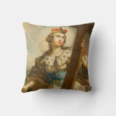 Heilige Helena met het Ware Kruis Heilige Kunst Kussen (Achterkant)