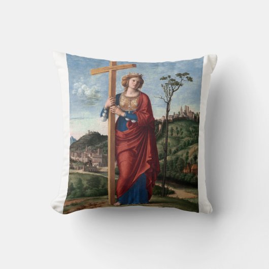 Heilige Helena met het Ware Kruis Heilige Kunst Kussen (Voorkant)