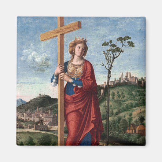 Heilige Helena met het Ware Kruis Heilige Kunst Magneet (Voorkant)