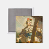 Heilige Helena met het Ware Kruis Heilige Kunst Magneet (Voorkant / Achterkant)