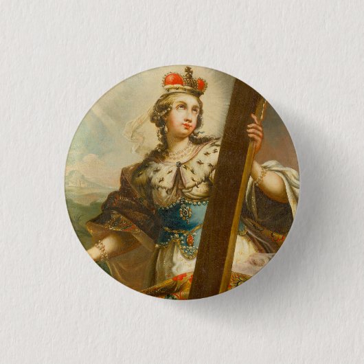 Heilige Helena met het Ware Kruis Heilige Kunst Ronde Button 3,2 Cm (Voorkant)